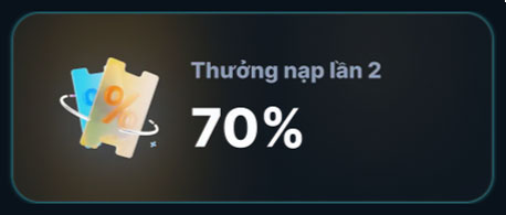 9bet thưởng 70% nạp lần 2