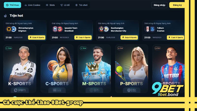 Cá cược thể thao 9Bet group