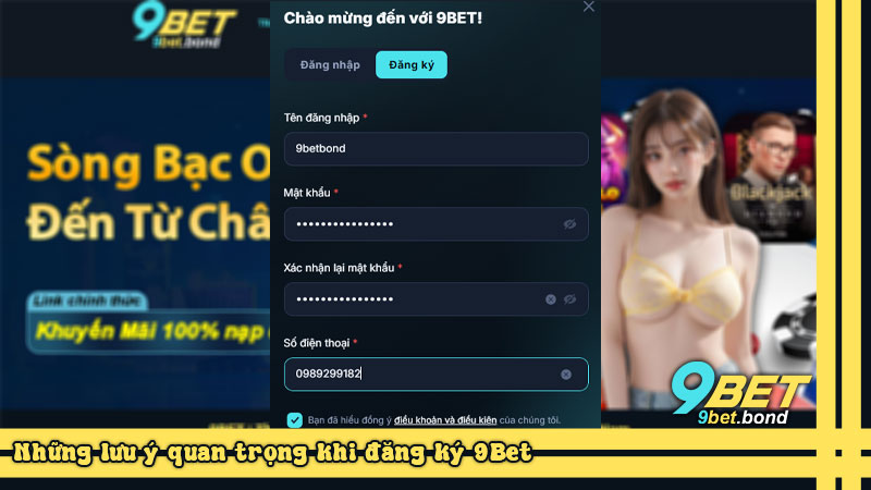 Những lưu ý quan trọng khi đăng ký 9Bet